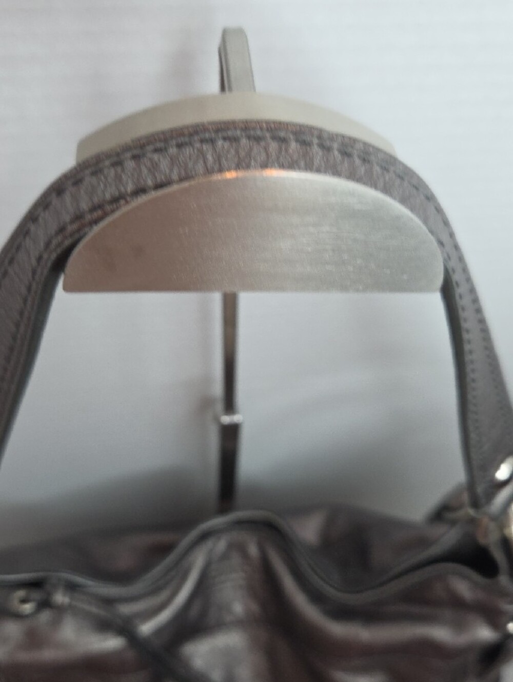 Coach Metallic Pewter Leather Shoulder Bag - Picture 5 of 11